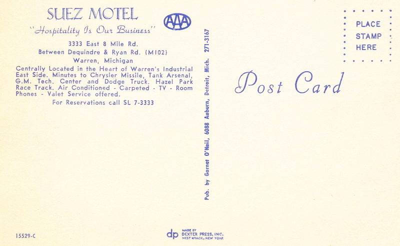 Suez Motel - Vintage Postcard